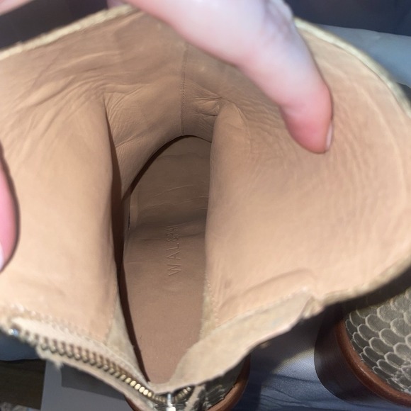 Wal & Pai LA Bolan Square Toe Boot Gold Reptile Women's 39 EU 9 US Brazil - Picture 9 of 13